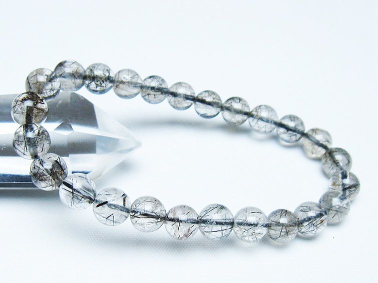 ブラックルチルクォーツ ブレスレット 8mm [t257-8000] 1枚目