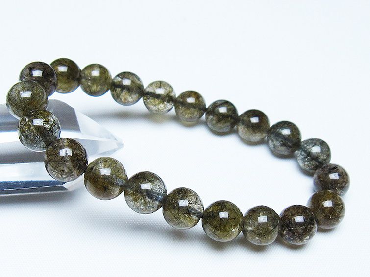 ブラックルチルクォーツ ブレスレット 9mm [t257-8007]