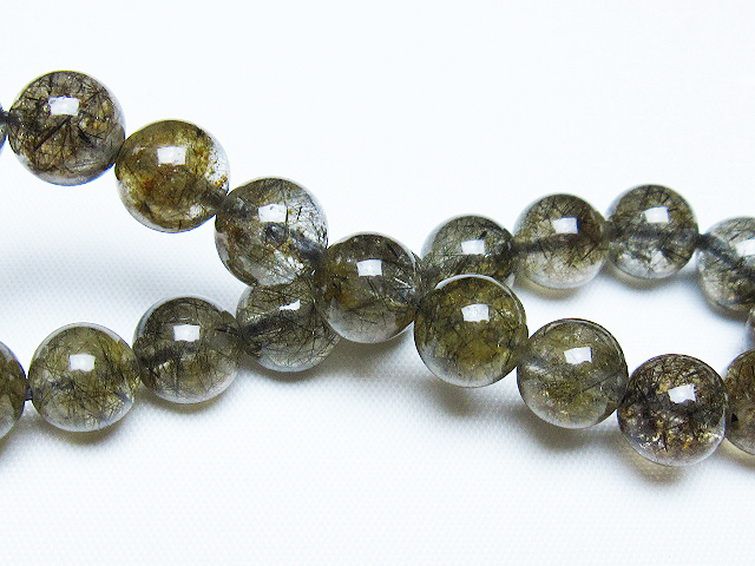 ルチルクォーツ ブレスレット ブラックルチルクォーツ ブレスレット 9mm [t257-8007]