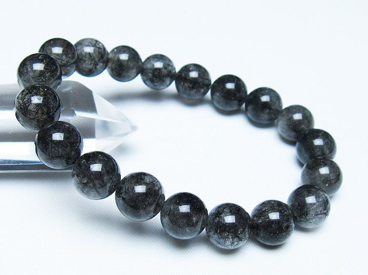 ブラックルチルクォーツ ブレスレット 11mm [t257-8029] 1枚目