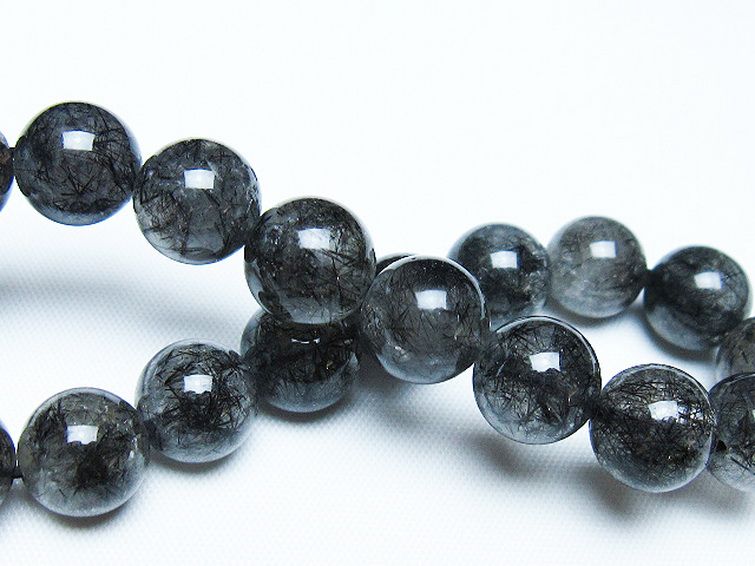 ブラックルチルクォーツ ブレスレット 11mm [t257-8029] 2枚目