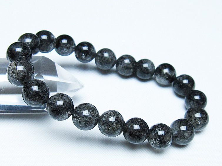 ブラックルチルクォーツ ブレスレット 10mm [t257-8032] 1枚目