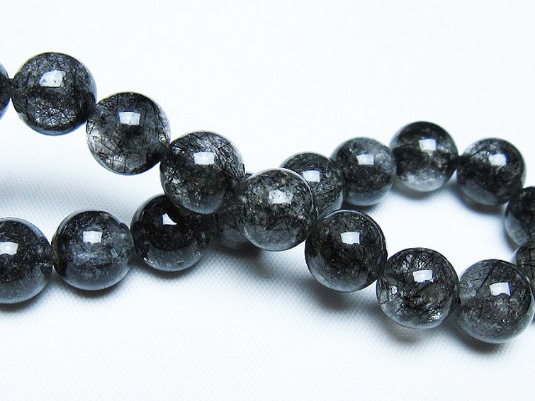 ブラックルチルクォーツ ブレスレット 10mm [t257-8032] 2枚目