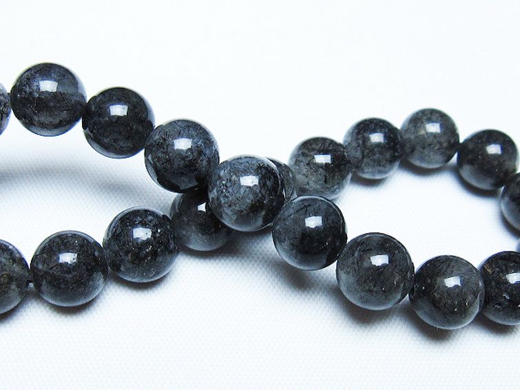 ブラックルチルクォーツ ブレスレット 9mm [t257-8039] 2枚目