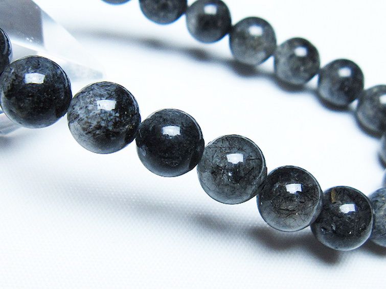 ブラックルチルクォーツ ブレスレット 9mm [t257-8039] 3枚目