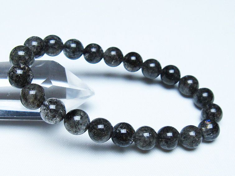 ブラックルチルクォーツ ブレスレット 9mm [t257-8040] 1枚目