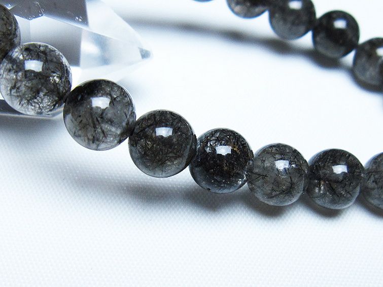 ブラックルチルクォーツ ブレスレット 9mm [t257-8040] 3枚目