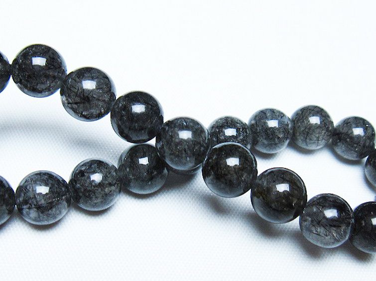 ブラックルチルクォーツ ブレスレット 9mm [t257-8043] 2枚目