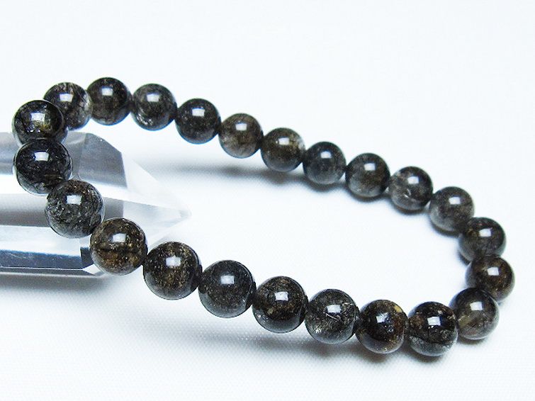 ブラックルチルクォーツ ブレスレット 8mm [t257-8047] 1枚目
