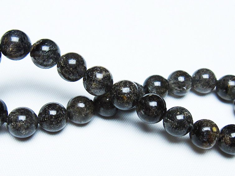 ブラックルチルクォーツ ブレスレット 8mm [t257-8047] 2枚目