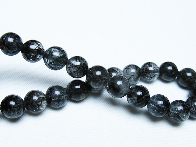 ブラックルチルクォーツ ブレスレット 7mm [t257-8055] 2枚目