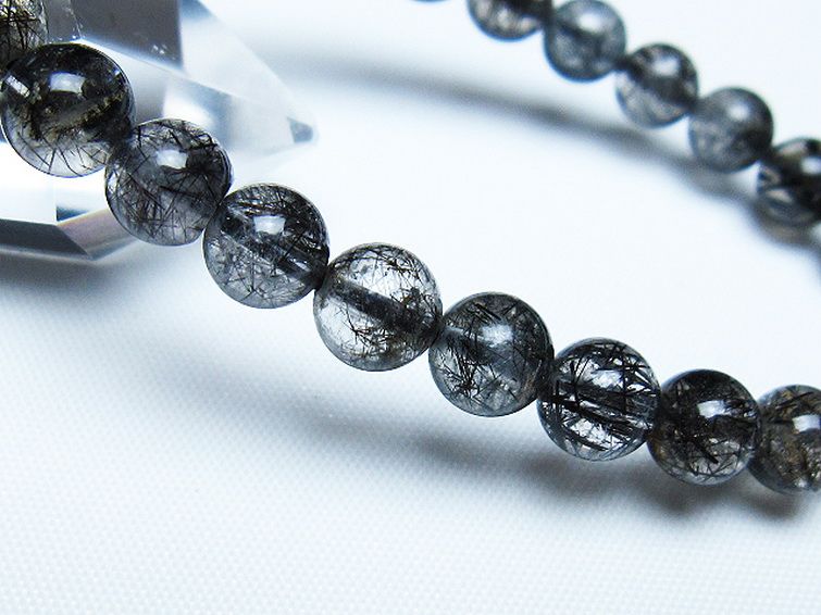 ブラックルチルクォーツ ブレスレット 7mm [t257-8059] 3枚目