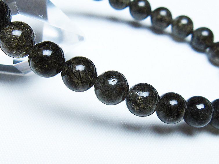 ブラックルチルクォーツ ブレスレット 7mm [t257-8061] 3枚目