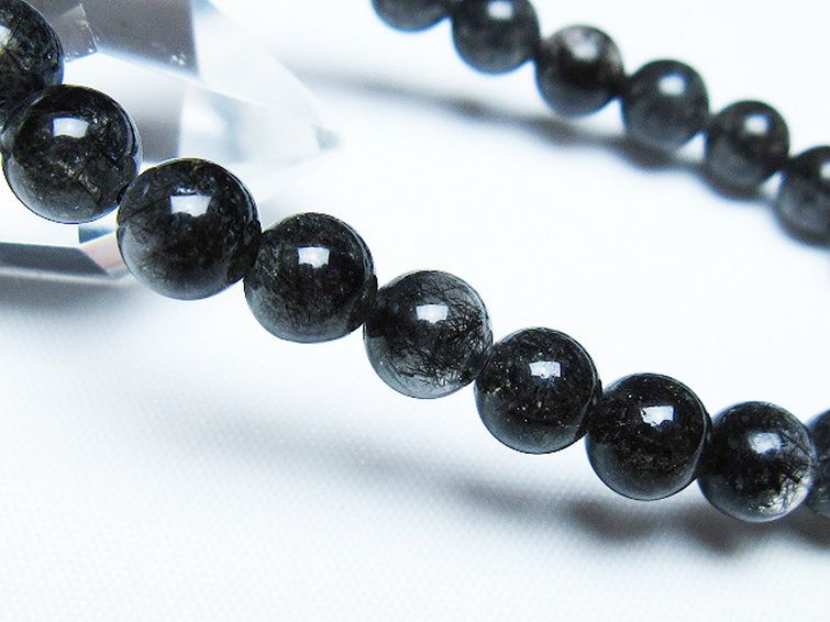 ブラックルチルクォーツ ブレスレット 7mm [t257-8062] 3枚目