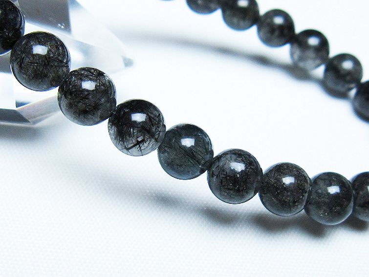 ブラックルチルクォーツ ブレスレット 7mm [t257-8063] 3枚目