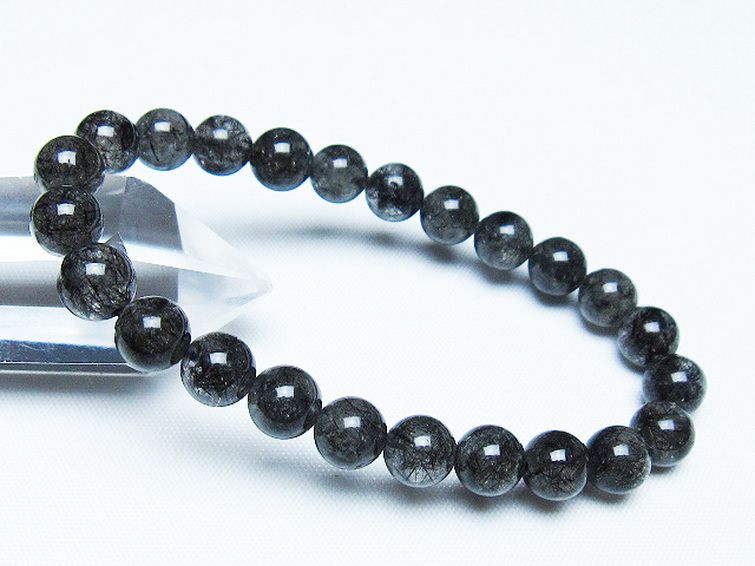 ブラックルチルクォーツ ブレスレット 8mm [t257-8068] 1枚目