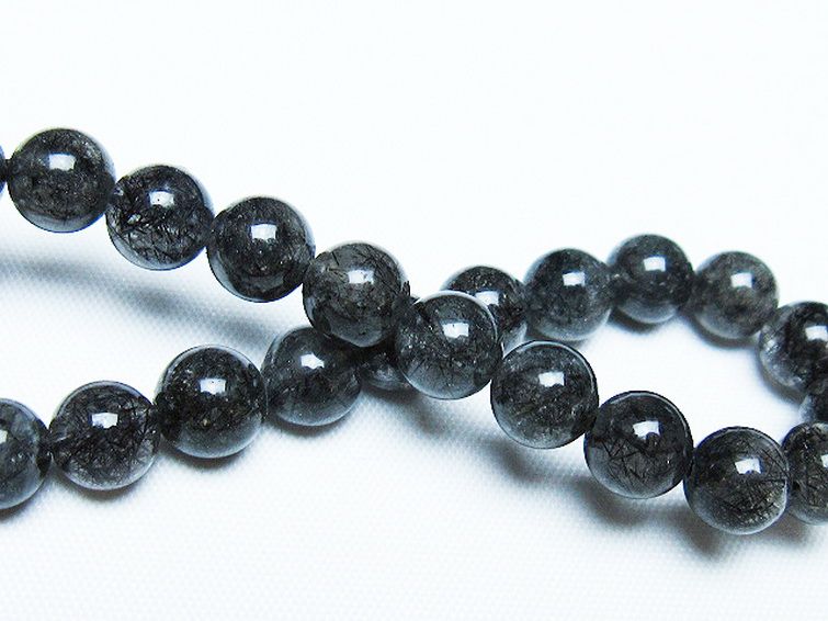 ブラックルチルクォーツ ブレスレット 8mm [t257-8068] 2枚目