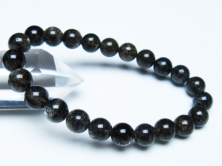 ブラックルチルクォーツ ブレスレット 8mm [t257-8071] 1枚目