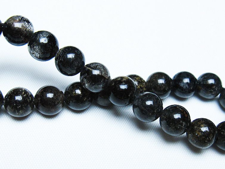 ブラックルチルクォーツ ブレスレット 8mm [t257-8071] 2枚目