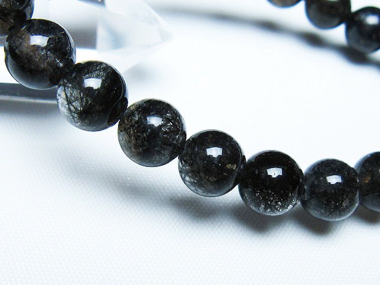 ブラックルチルクォーツ ブレスレット 8mm [t257-8071] 3枚目