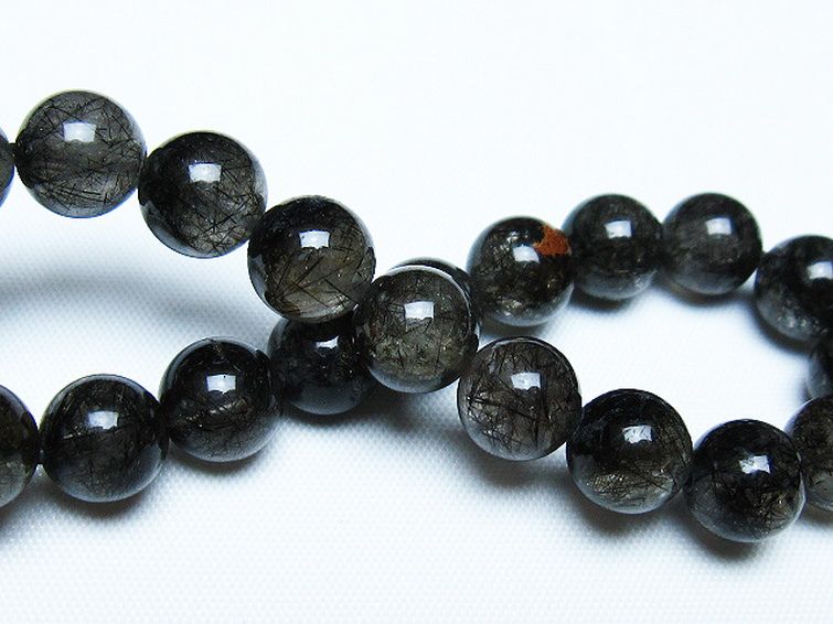 ブラックルチルクォーツ ブレスレット 9mm [t257-8072] 2枚目