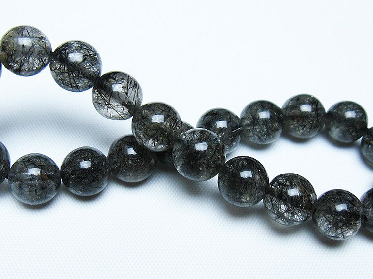 ブラックルチルクォーツ ブレスレット 9mm [t257-8074] 2枚目