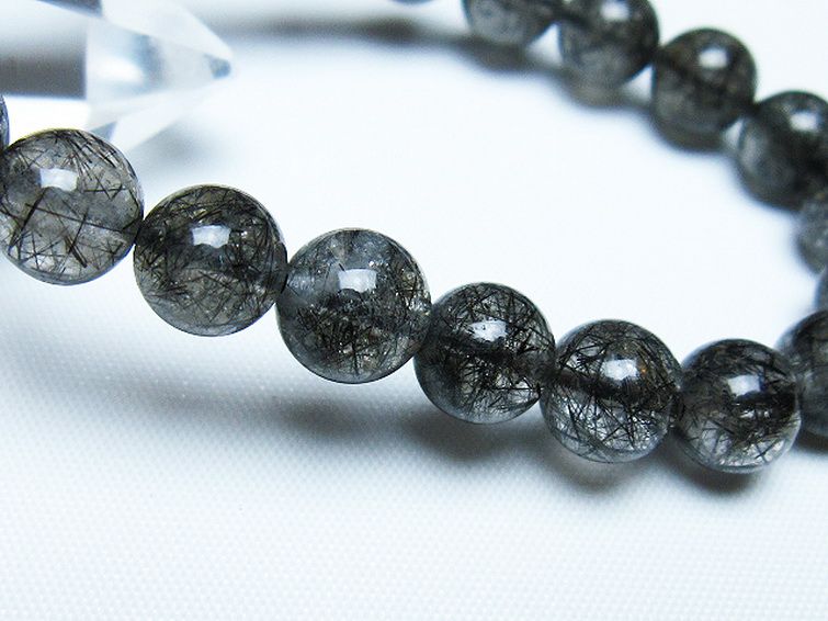 ブラックルチルクォーツ ブレスレット 9mm [t257-8074] 3枚目