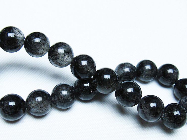 ブラックルチルクォーツ ブレスレット 9mm [t257-8080] 2枚目