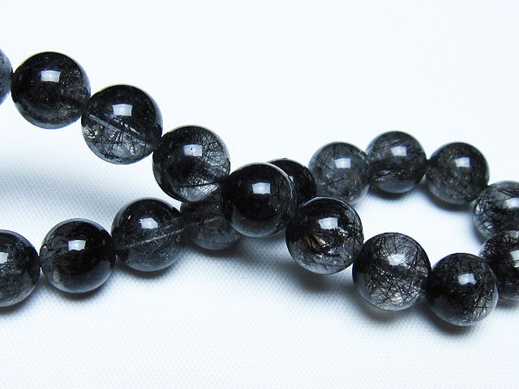 ブラックルチルクォーツ ブレスレット 9mm [t257-8081] 2枚目