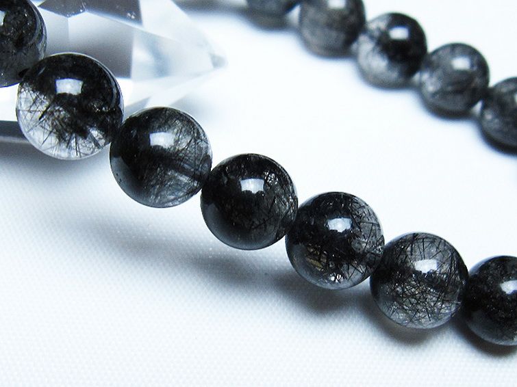 ブラックルチルクォーツ ブレスレット 9mm [t257-8081] 3枚目