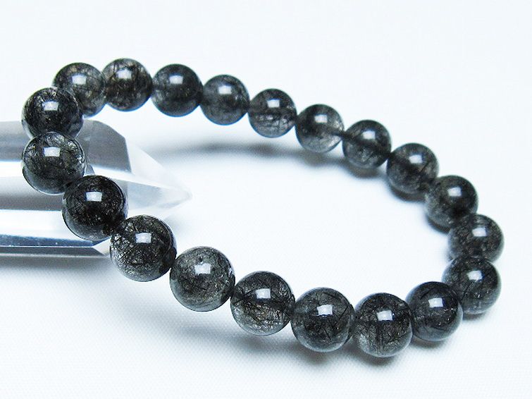 ブラックルチルクォーツ ブレスレット 10mm [t257-8083] 1枚目