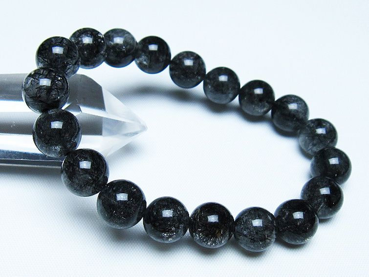 ルチルクォーツ ブレスレット 10mm ブラックルチルクォーツ ブレスレット 10mm [t257-8087]