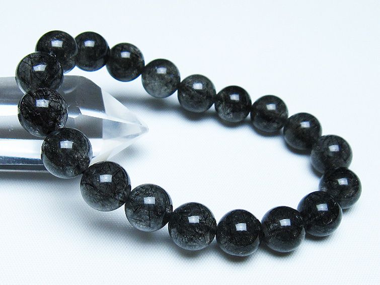 ブラックルチルクォーツ ブレスレット 10mm [t257-8089] 1枚目