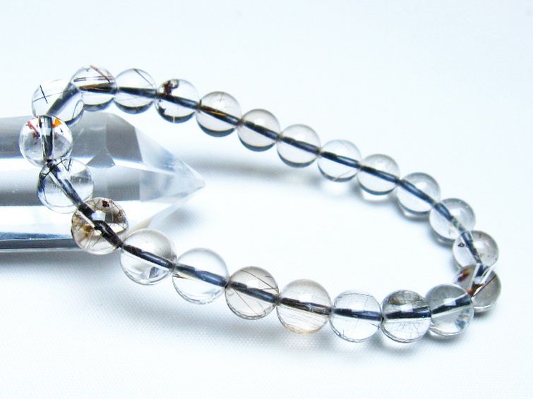 ブラックルチルクォーツ ブレスレット 8mm [t257-8104] 1枚目