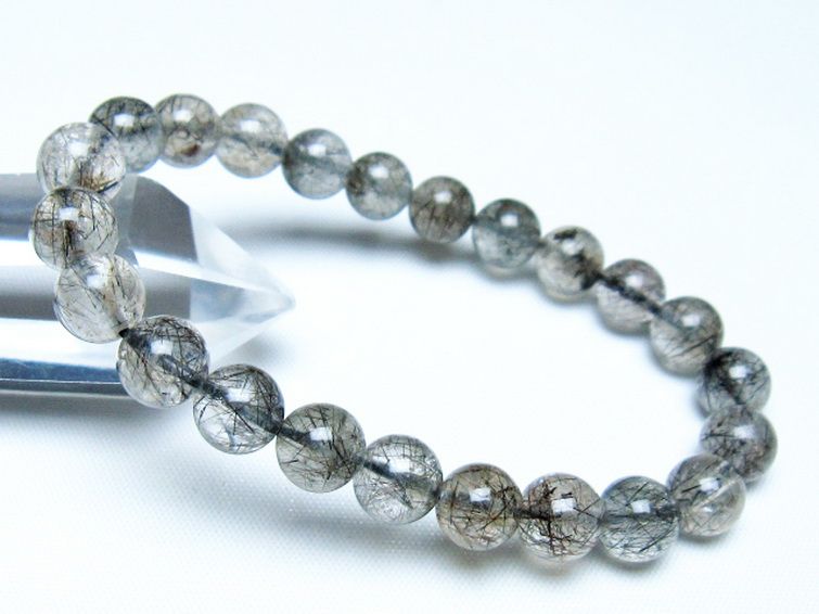 ブラックルチルクォーツ ブレスレット 8mm [t257-8108] 1枚目