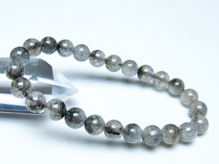 ブラックルチルクォーツ ブレスレット 8mm [t257-8110] 1枚目