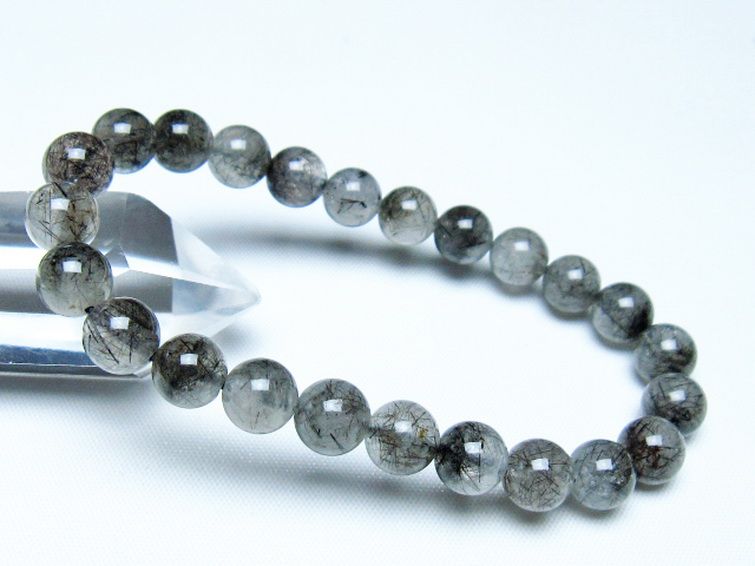 ブラックルチルクォーツ ブレスレット 8mm [t257-8111] 1枚目