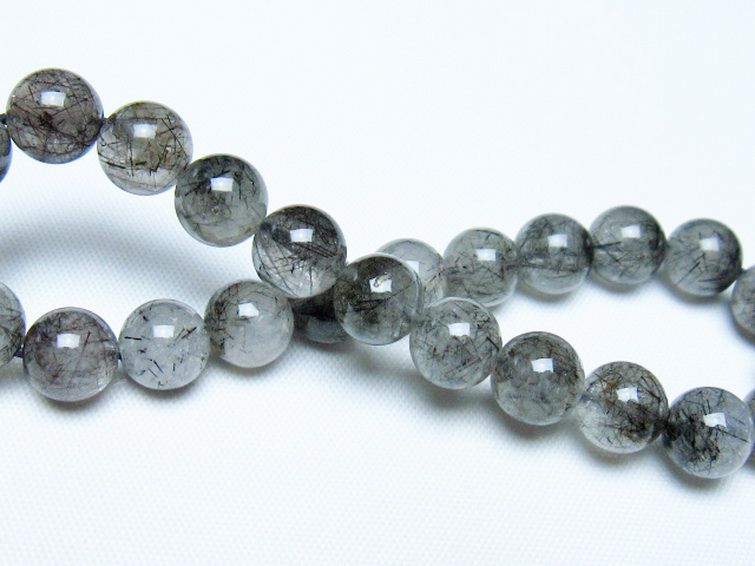 ブラックルチルクォーツ ブレスレット 8mm [t257-8111] 2枚目