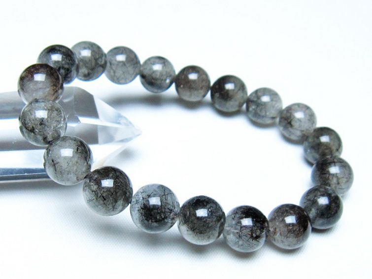 ブラックルチルクォーツ ブレスレット 11mm [t257-8122] 1枚目