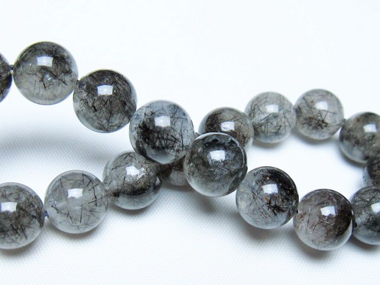 ブラックルチルクォーツ ブレスレット 11mm [t257-8122] 2枚目