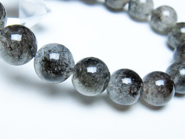 ブラックルチルクォーツ ブレスレット 11mm [t257-8122] 3枚目