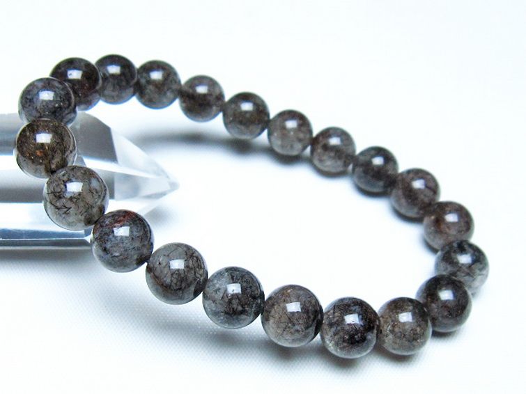ブラックルチルクォーツ ブレスレット 9mm [t257-8127] 1枚目