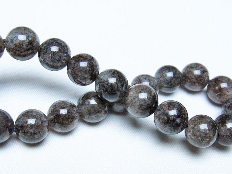 ブラックルチルクォーツ ブレスレット 9mm [t257-8127] 2枚目