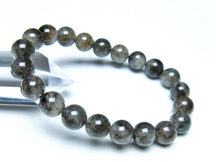 ブラックルチルクォーツ ブレスレット 9mm [t257-8128] 1枚目