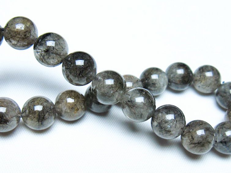 ブラックルチルクォーツ ブレスレット 9mm [t257-8128] 2枚目