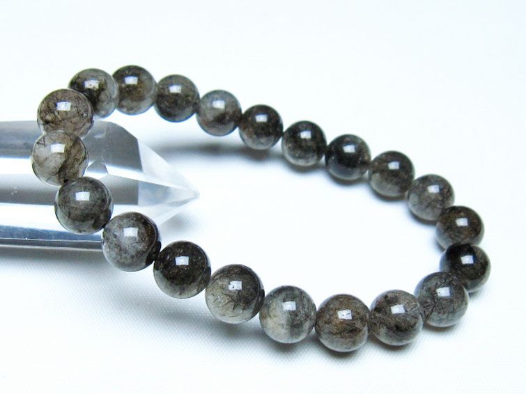 ブラックルチルクォーツ ブレスレット 9mm [t257-8129] 1枚目