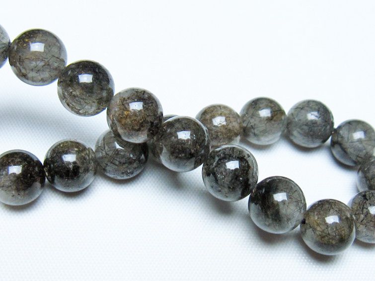 ブラックルチルクォーツ ブレスレット 9mm [t257-8129] 2枚目