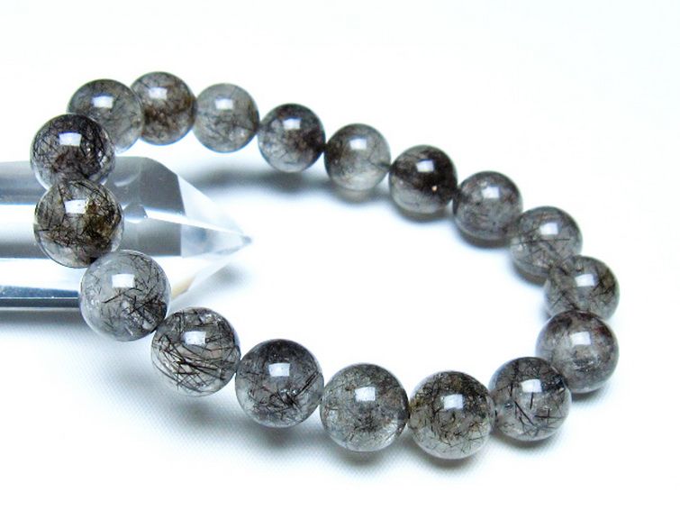 ブラックルチルクォーツ ブレスレット 12mm [t257-8139] 1枚目