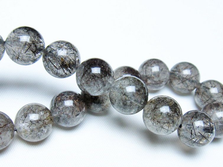 ブラックルチルクォーツ ブレスレット 12mm [t257-8139] 2枚目