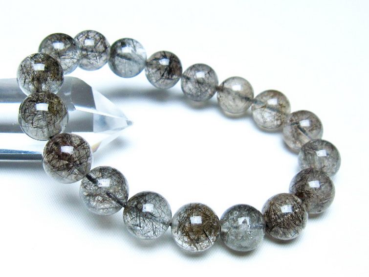 ブラックルチルクォーツ ブレスレット 12mm [t257-8141] 1枚目